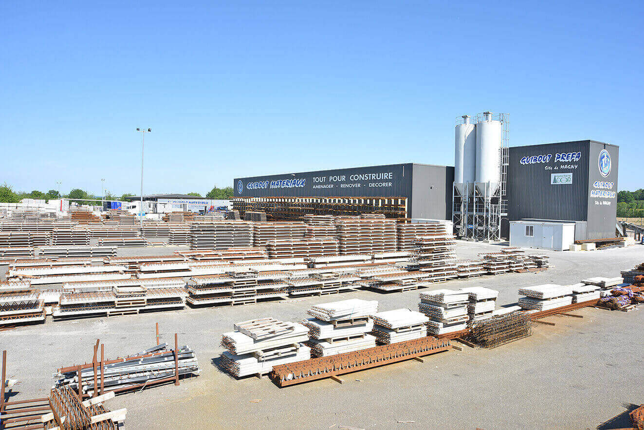 Usine de production préfa Béton GUIBOUT MATERIAUX MAGNY LE DESERT